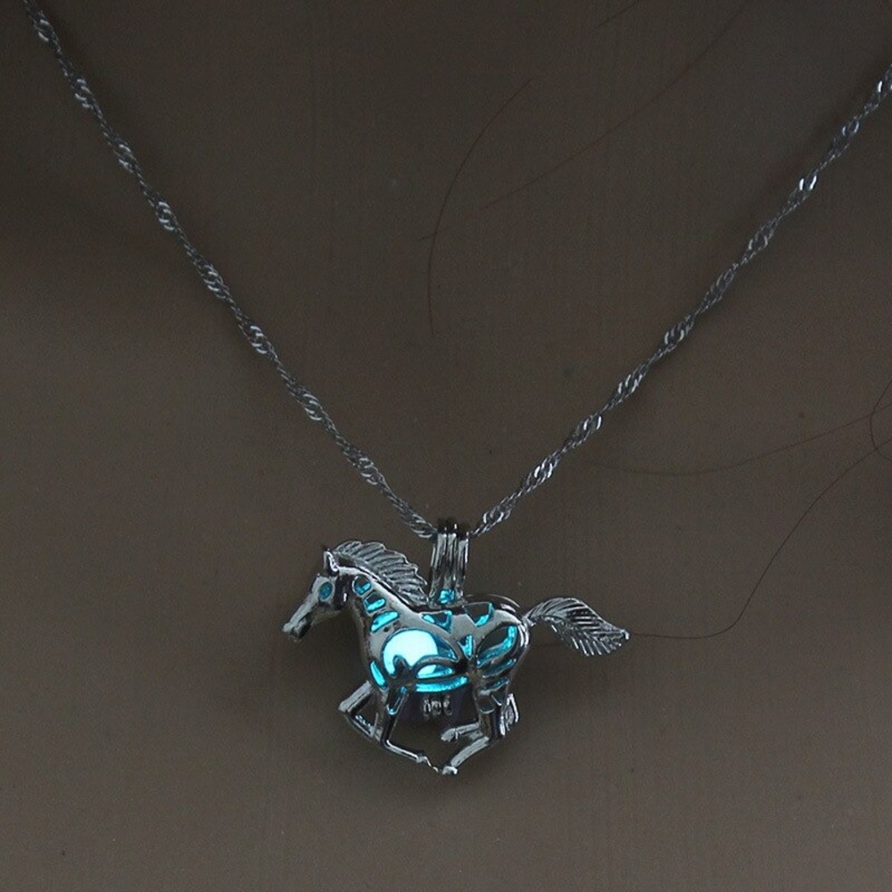 Glowing horse necklace